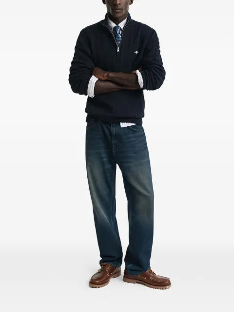 Gant cable-knit half-zip sweater