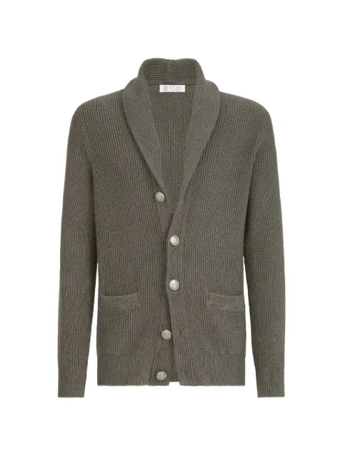 Brunello Cucinelli malfilé-cotton English-rib cardigan