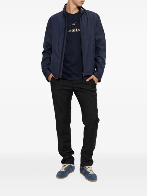Paul & Shark logo-plaque high-neck jacket