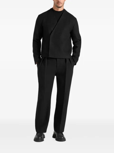 Manière De Voir Loris - kimono minimal wool jacket - black