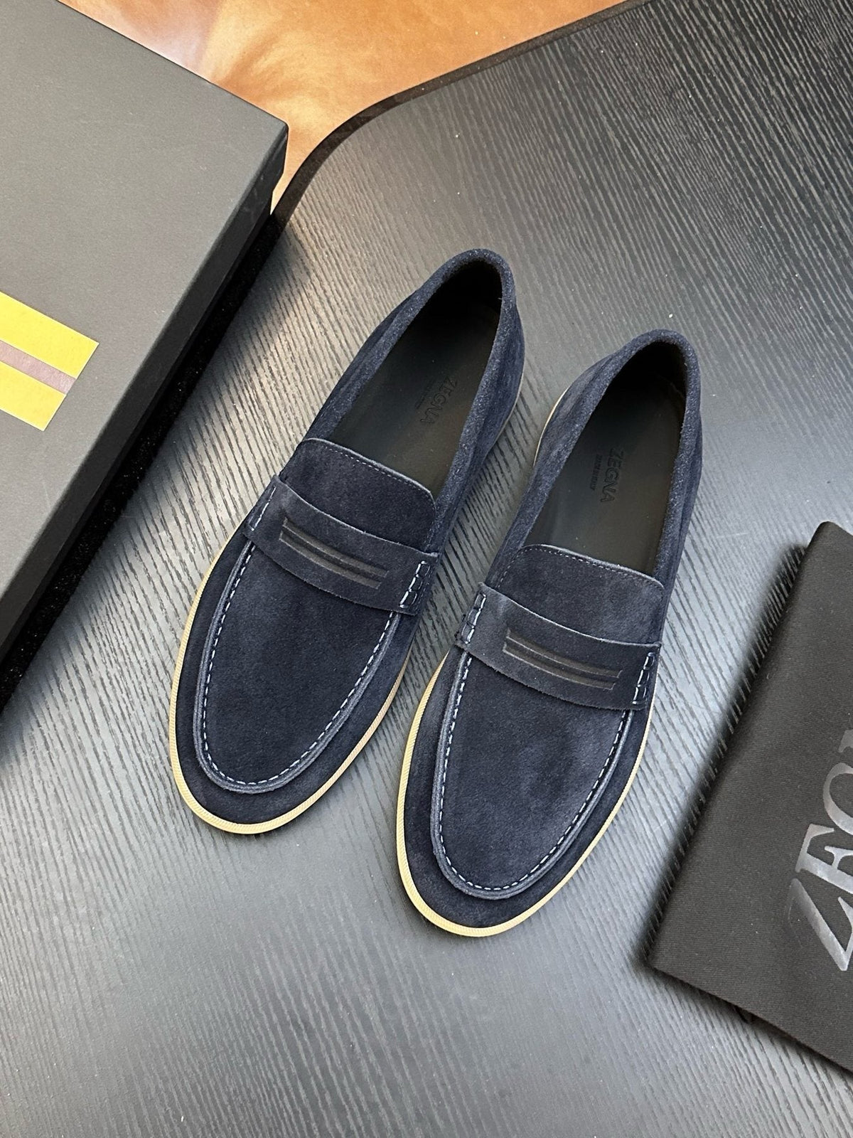 Zegna Suede Slip-On Loafers