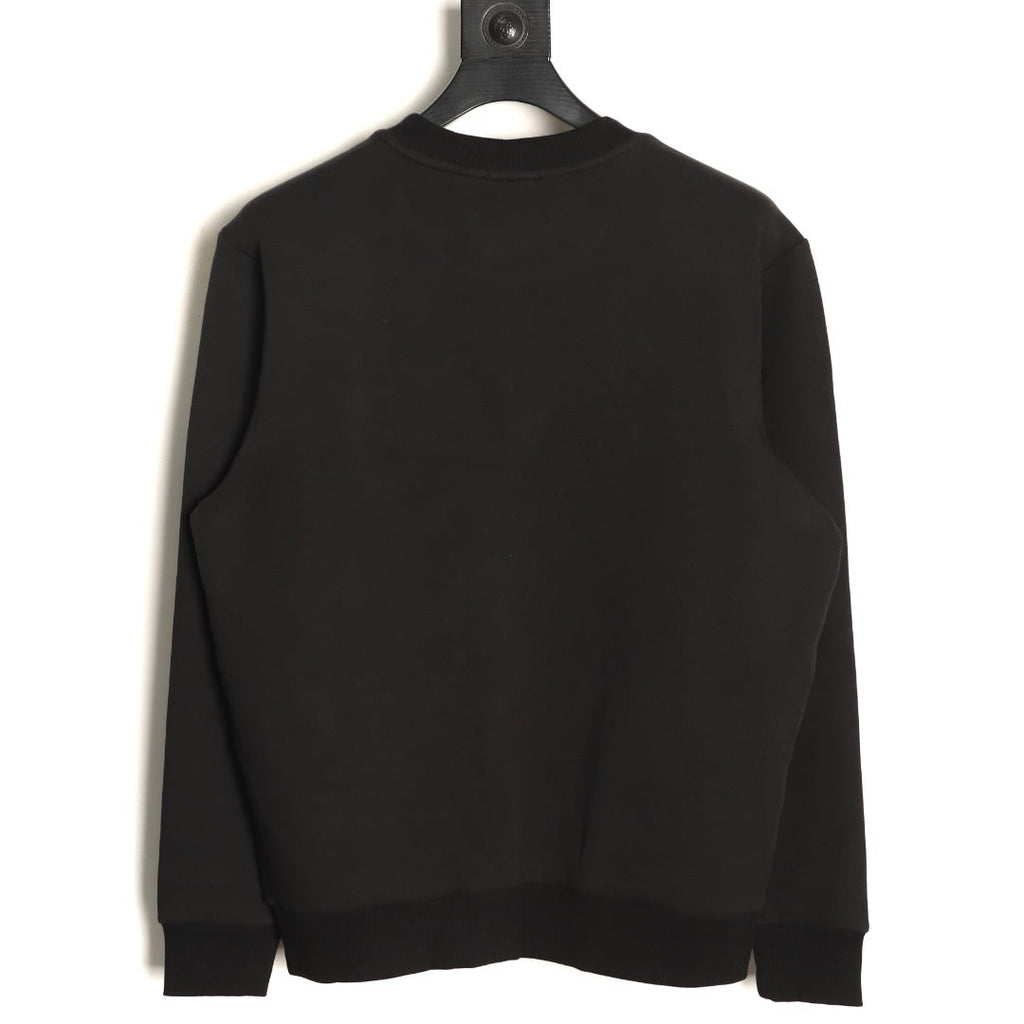 Dior 26FW Black Four-Leaf Clover Embroidered Crewneck Sweatshirt
